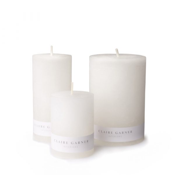 Rustic White Pillar Candles