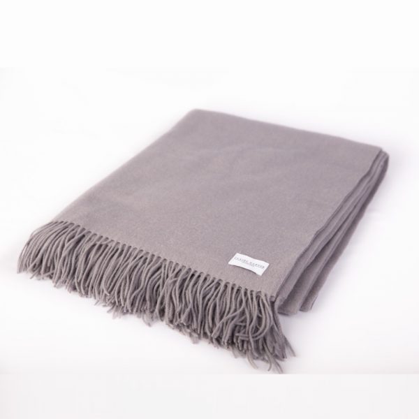 Woodford Grey Lambswool Throw