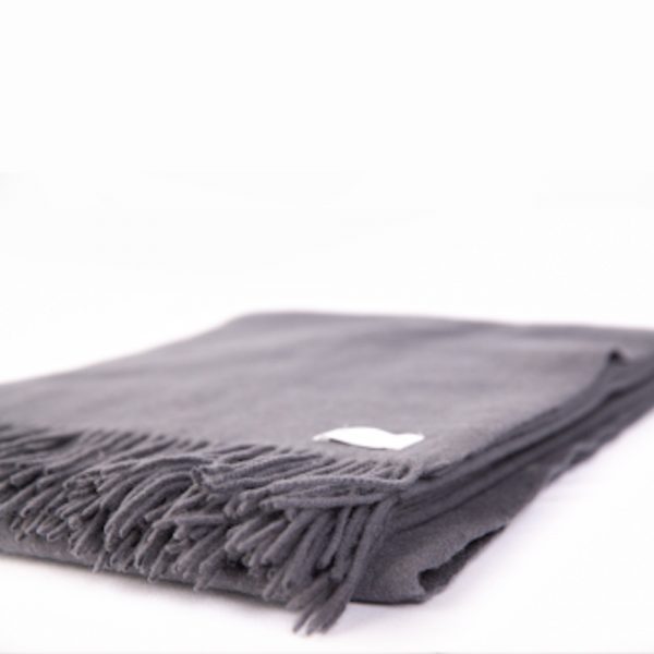 Woodford Grey Lambswool Throw