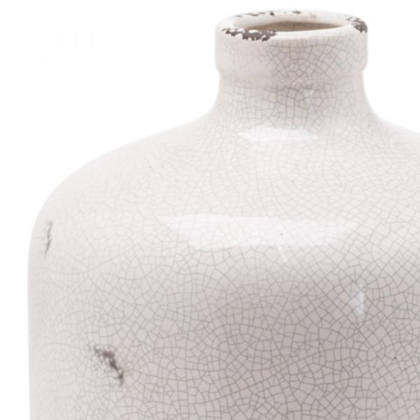 Colyton Vase - White, Cracked Effect